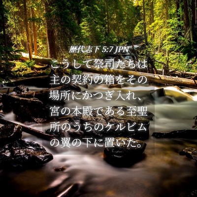 Picture 04 - 歴代志下 5:7 JPN - こうして祭司たちは主の契約の箱を - Bible Verse Picture