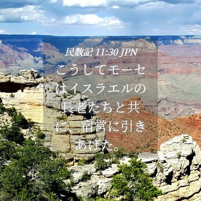Picture 04 - 民数記 11:30 JPN - こうしてモーセはイスラエルの長老 - Bible Verse Picture