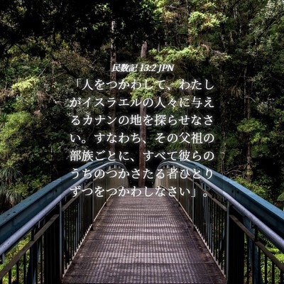 Picture 04 - 民数記 13:2 JPN - 「人をつかわして、わたしがイスラ - Bible Verse Picture