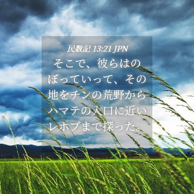 Picture 04 - 民数記 13:21 JPN - そこで、彼らはのぼっていって、そ - Bible Verse Picture