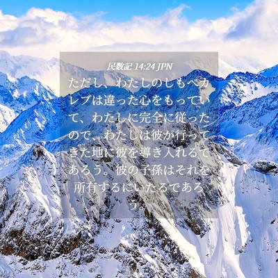 Picture 04 - 民数記 14:24 JPN - ただし、わたしのしもべカレブは違 - Bible Verse Picture