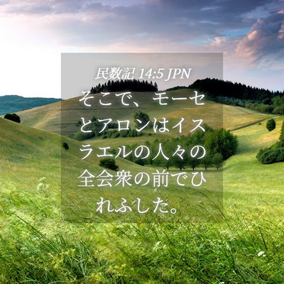 Picture 04 - 民数記 14:5 JPN - そこで、モーセとアロンはイスラエ - Bible Verse Picture