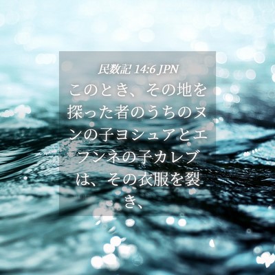 Picture 04 - 民数記 14:6 JPN - このとき、その地を探った者のうち - Bible Verse Picture