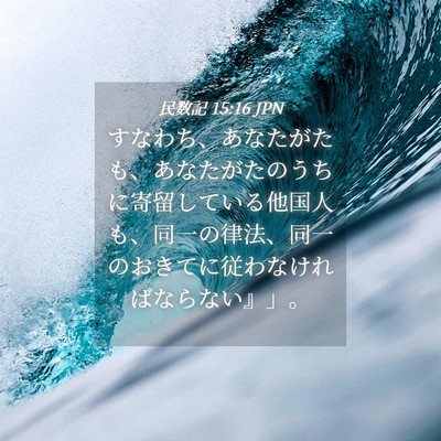 Picture 04 - 民数記 15:16 JPN - すなわち、あなたがたも、あなたが - Bible Verse Picture