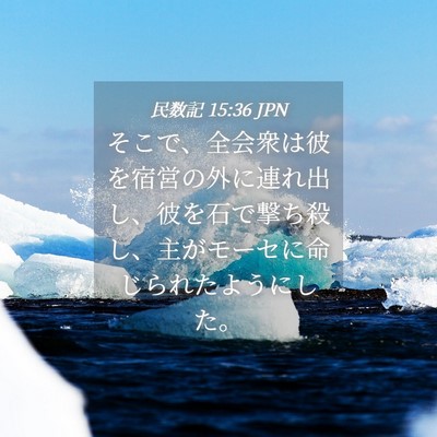 Picture 04 - 民数記 15:36 JPN - そこで、全会衆は彼を宿営の外に連 - Bible Verse Picture