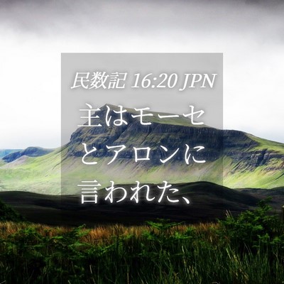 Picture 04 - 民数記 16:20 JPN - 主はモーセとアロンに言われた、 - Bible Verse Picture
