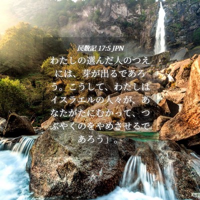 Picture 04 - 民数記 17:5 JPN - わたしの選んだ人のつえには、芽が - Bible Verse Picture