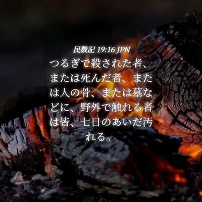 Picture 04 - 民数記 19:16 JPN - つるぎで殺された者、または死んだ - Bible Verse Picture