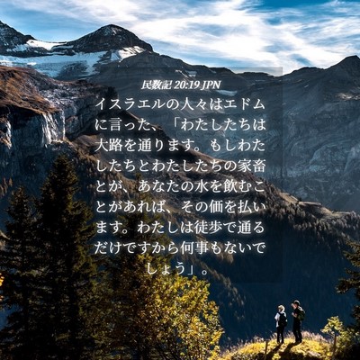 Picture 04 - 民数記 20:19 JPN - イスラエルの人々はエドムに言った - Bible Verse Picture
