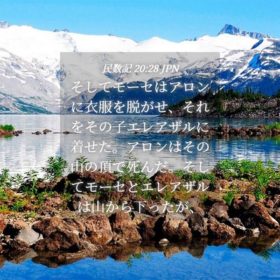 Picture 04 - 民数記 20:28 JPN - そしてモーセはアロンに衣服を脱が - Bible Verse Picture