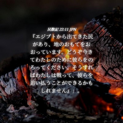 Picture 04 - 民数記 22:11 JPN - 『エジプトから出てきた民があり、 - Bible Verse Picture