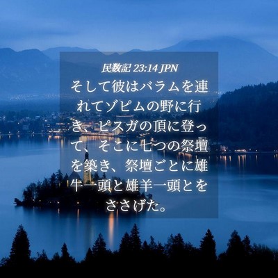 Picture 04 - 民数記 23:14 JPN - そして彼はバラムを連れてゾピムの - Bible Verse Picture