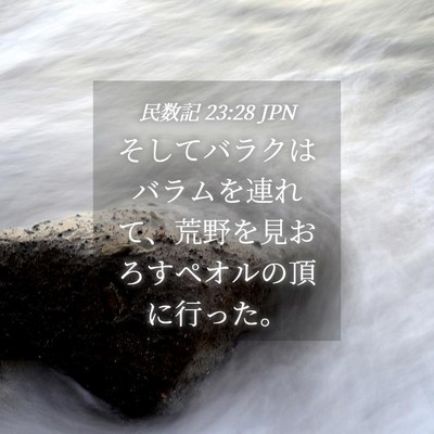 Picture 04 - 民数記 23:28 JPN - そしてバラクはバラムを連れて、荒 - Bible Verse Picture