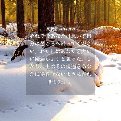 Picture 04 - 民数記 24:11 JPN - それで今あなたは急いで自分のとこ - Bible Verse Picture