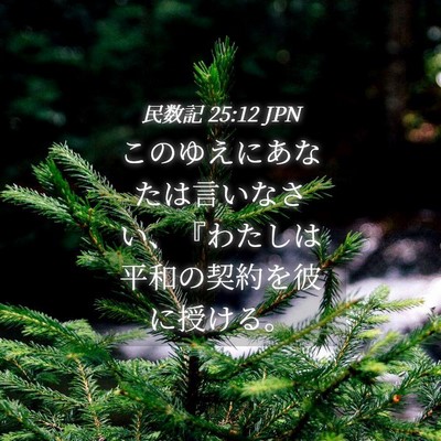 Picture 04 - 民数記 25:12 JPN - このゆえにあなたは言いなさい、『 - Bible Verse Picture
