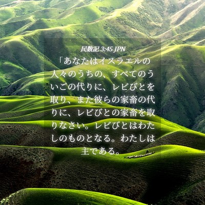 Picture 04 - 民数記 3:45 JPN - 「あなたはイスラエルの人々のうち - Bible Verse Picture
