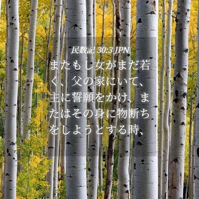 Picture 04 - 民数記 30:3 JPN - またもし女がまだ若く、父の家にい - Bible Verse Picture