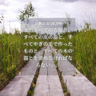 Picture 04 - 民数記 31:20 JPN - またすべての衣服と、すべての皮の - Bible Verse Picture