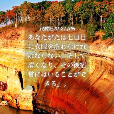 Picture 04 - 民数記 31:24 JPN - あなたがたは七日目に衣服を洗わな - Bible Verse Picture