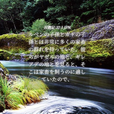Picture 04 - 民数記 32:1 JPN - ルベンの子孫とガドの子孫とは非常 - Bible Verse Picture