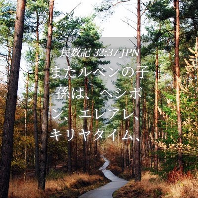 Picture 04 - 民数記 32:37 JPN - またルベンの子孫は、ヘシボン、エ - Bible Verse Picture
