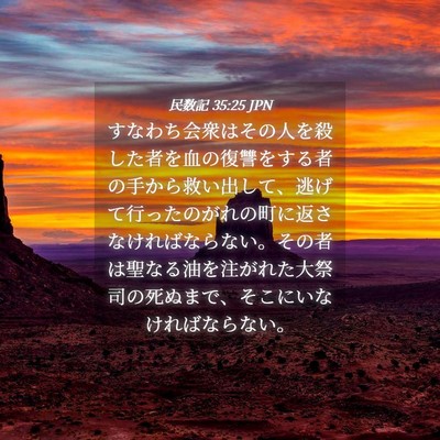 Picture 04 - 民数記 35:25 JPN - すなわち会衆はその人を殺した者を - Bible Verse Picture