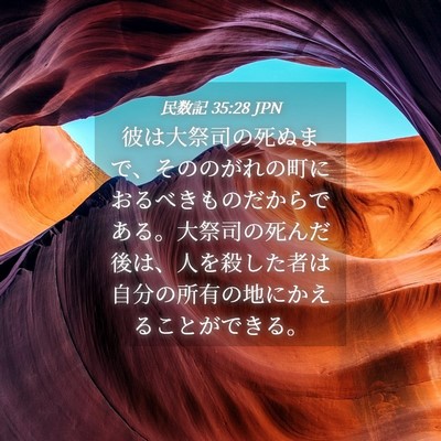 Picture 04 - 民数記 35:28 JPN - 彼は大祭司の死ぬまで、そののがれ - Bible Verse Picture