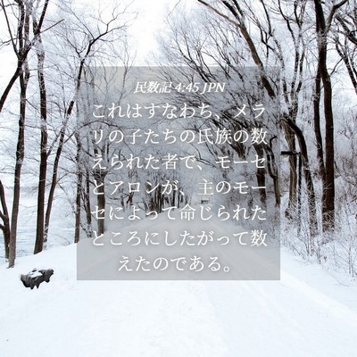 Picture 04 - 民数記 4:45 JPN - これはすなわち、メラリの子たちの - Bible Verse Picture