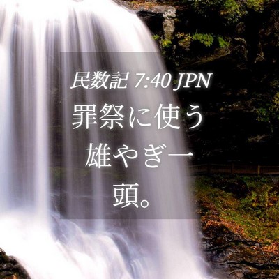 Picture 04 - 民数記 7:40 JPN - 罪祭に使う雄やぎ一頭。 - Bible Verse Picture