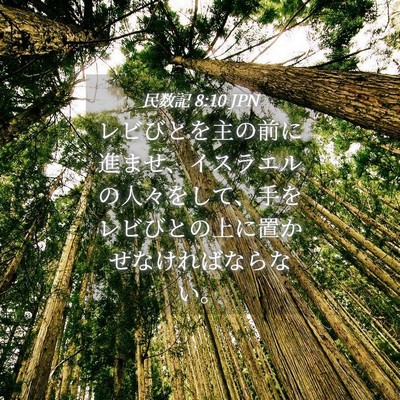 Picture 04 - 民数記 8:10 JPN - レビびとを主の前に進ませ、イスラ - Bible Verse Picture
