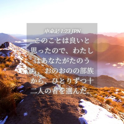 Picture 04 - 申命記 1:23 JPN - このことは良いと思ったので、わた - Bible Verse Picture