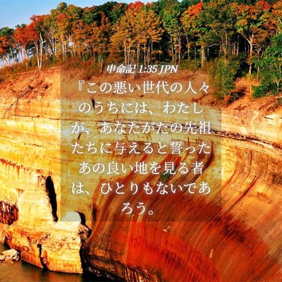 Picture 04 - 申命記 1:35 JPN - 『この悪い世代の人々のうちには、 - Bible Verse Picture