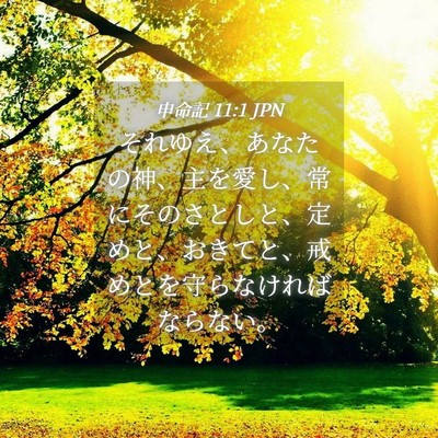 Picture 04 - 申命記 11:1 JPN - それゆえ、あなたの神、主を愛し、 - Bible Verse Picture