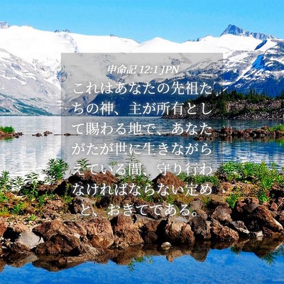Picture 04 - 申命記 12:1 JPN - これはあなたの先祖たちの神、主が - Bible Verse Picture