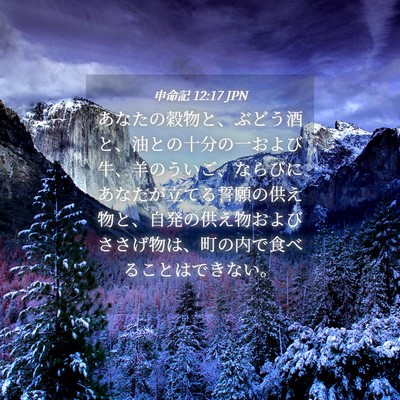 Picture 04 - 申命記 12:17 JPN - あなたの穀物と、ぶどう酒と、油と - Bible Verse Picture