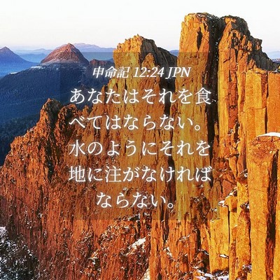 Picture 04 - 申命記 12:24 JPN - あなたはそれを食べてはならない。 - Bible Verse Picture