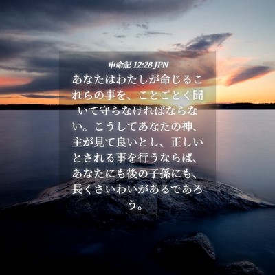 Picture 04 - 申命記 12:28 JPN - あなたはわたしが命じるこれらの事 - Bible Verse Picture