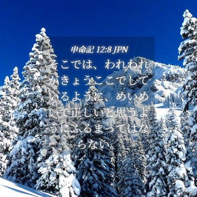 Picture 04 - 申命記 12:8 JPN - そこでは、われわれがきょうここで - Bible Verse Picture