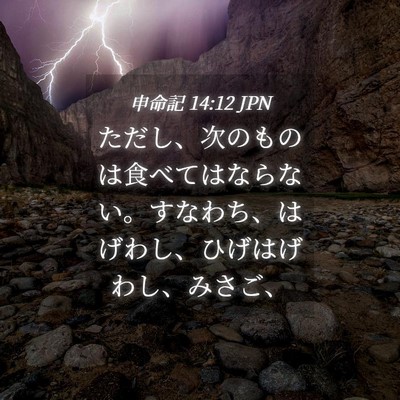 Picture 04 - 申命記 14:12 JPN - ただし、次のものは食べてはならな - Bible Verse Picture
