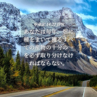 Picture 04 - 申命記 14:22 JPN - あなたは毎年、畑に種をまいて獲る - Bible Verse Picture