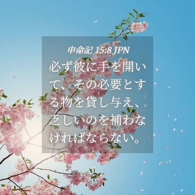 Picture 04 - 申命記 15:8 JPN - 必ず彼に手を開いて、その必要とす - Bible Verse Picture