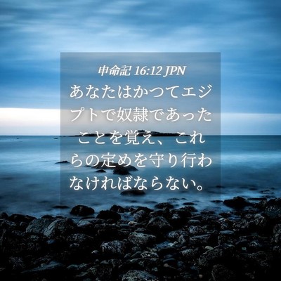 Picture 04 - 申命記 16:12 JPN - あなたはかつてエジプトで奴隷であ - Bible Verse Picture