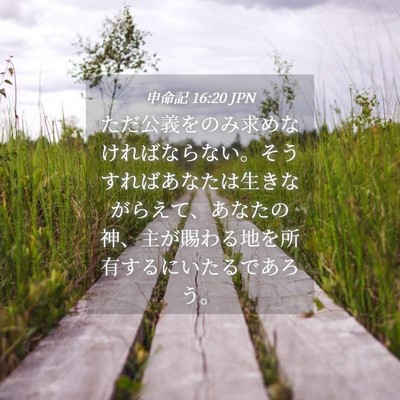 Picture 04 - 申命記 16:20 JPN - ただ公義をのみ求めなければならな - Bible Verse Picture