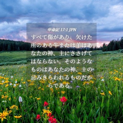 Picture 04 - 申命記 17:1 JPN - すべて傷があり、欠けた所のある牛 - Bible Verse Picture