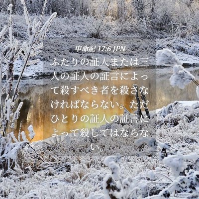 Picture 04 - 申命記 17:6 JPN - ふたりの証人または三人の証人の証 - Bible Verse Picture