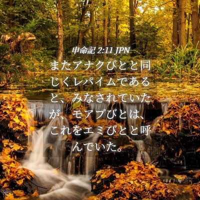 Picture 04 - 申命記 2:11 JPN - またアナクびとと同じくレパイムで - Bible Verse Picture