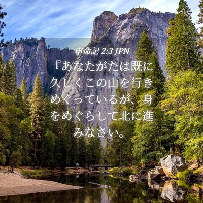 Picture 04 - 申命記 2:3 JPN - 『あなたがたは既に久しくこの山を - Bible Verse Picture