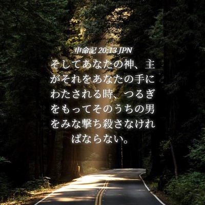 Picture 04 - 申命記 20:13 JPN - そしてあなたの神、主がそれをあな - Bible Verse Picture