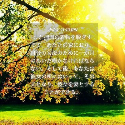 Picture 04 - 申命記 21:13 JPN - また捕虜の着物を脱ぎすてて、あな - Bible Verse Picture