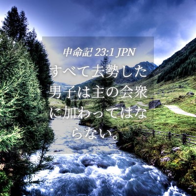 Picture 04 - 申命記 23:1 JPN - すべて去勢した男子は主の会衆に加 - Bible Verse Picture